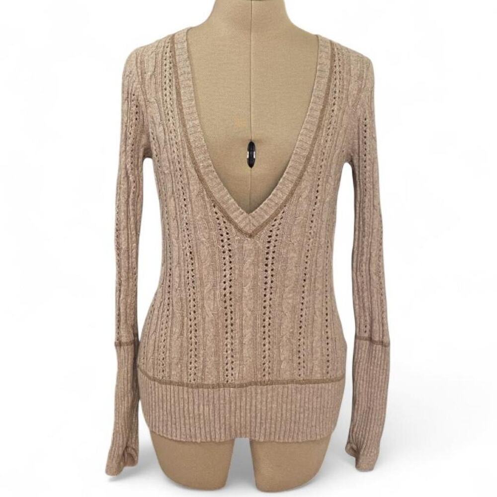 Pandemonium tancable knit v-knit sweater, size M
